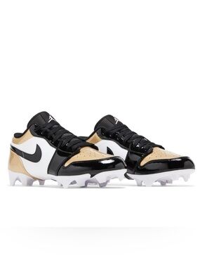 Men Nike Air Jordan 1 Low TD Cleat 'Gold Toe' Cleats (NEW!)